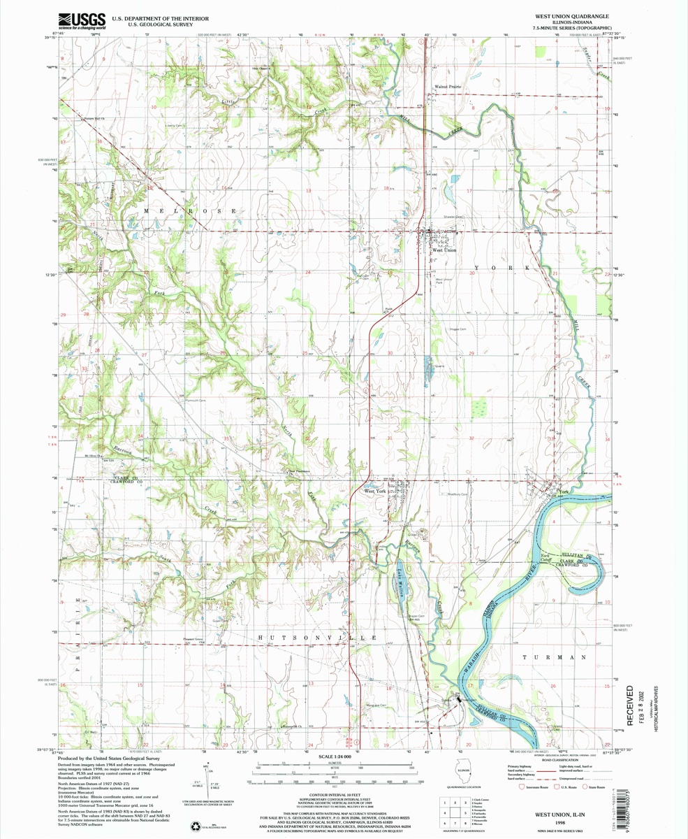 West Union 1998 USGS map